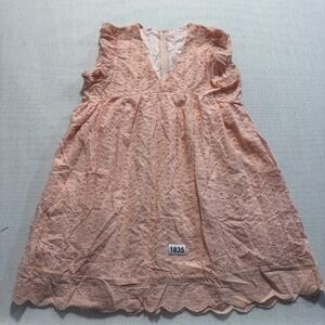 Unbranded Eyelet Babydoll Dress Kids Sz L Peach Pre-owned